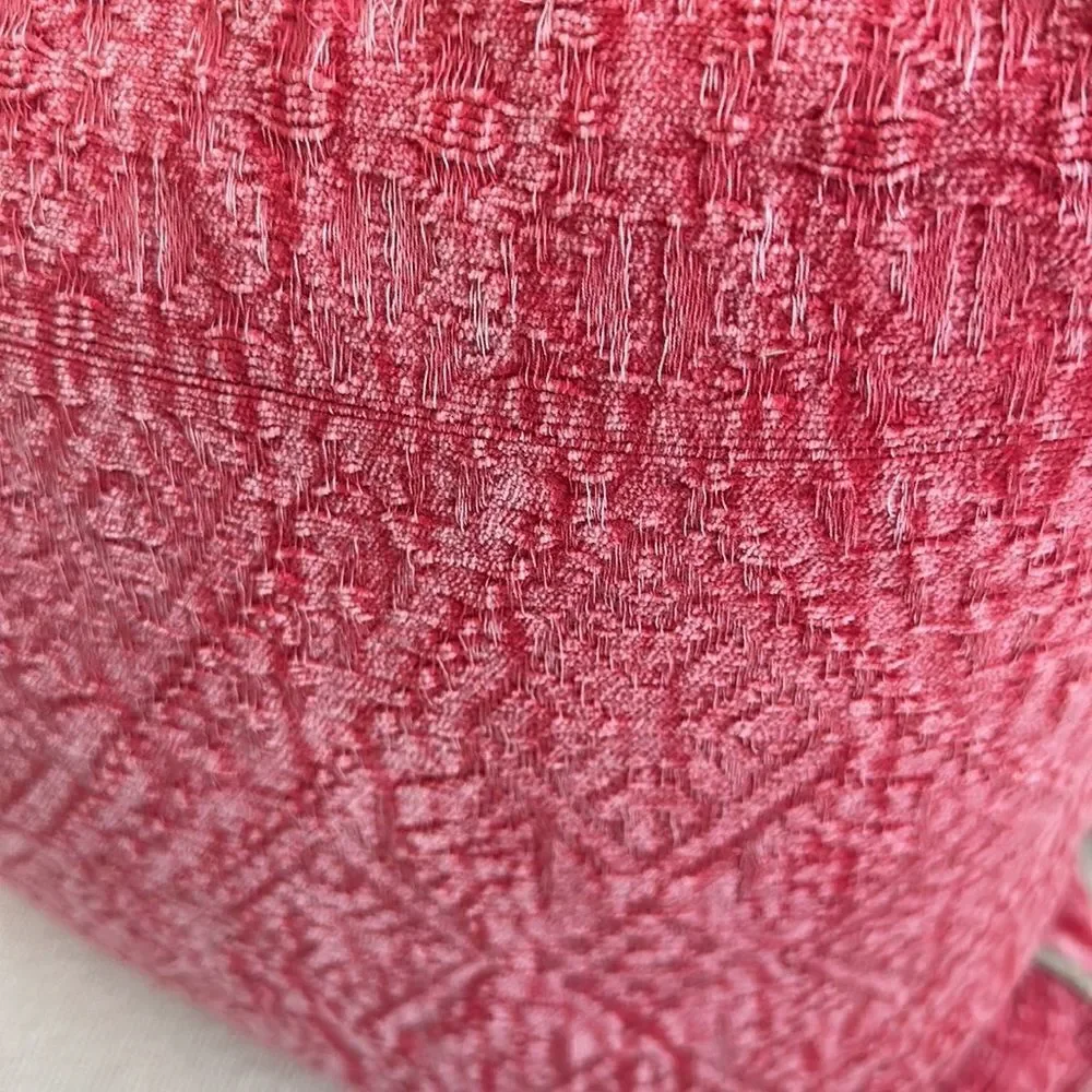 Villa Hot Pink Textured Accent Pillow Decor 22”x22”